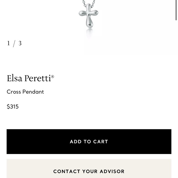 Tiffany Silver Elsa Peretti Cross Necklace - Picture 2 of 3